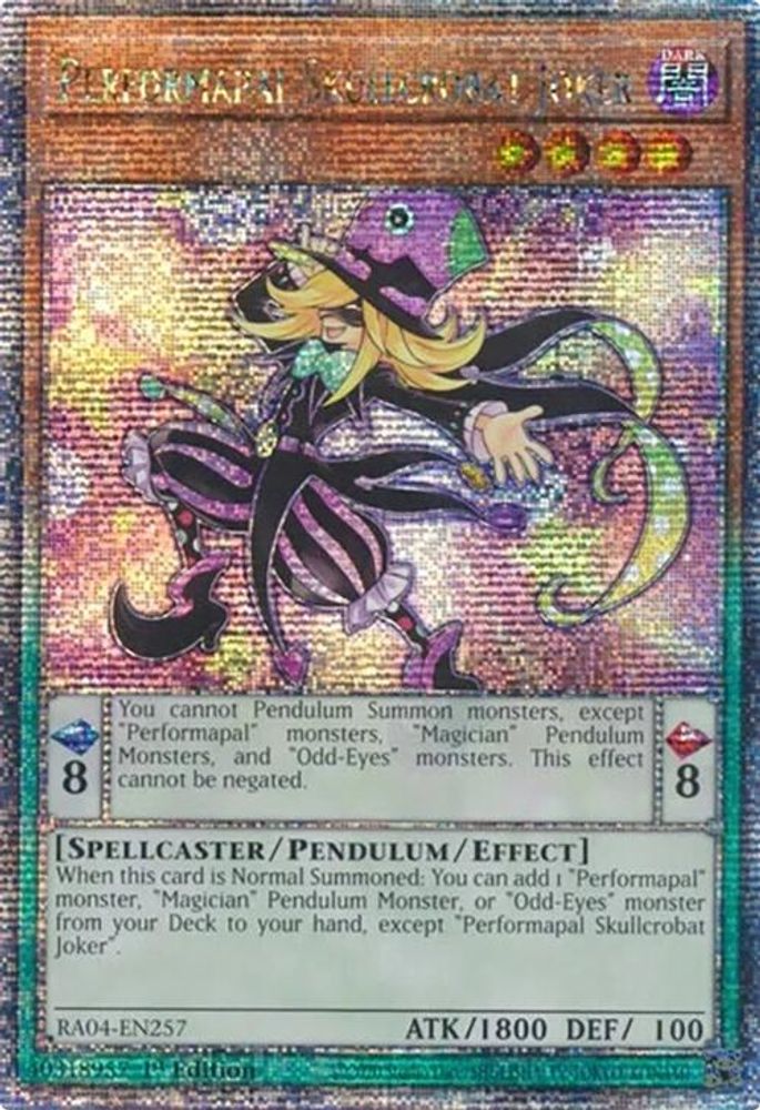 Performapal Skullcrobat Joker (Quarter Century Secret Rare) (RA04-EN257) - Quarter Century Secret Rare
