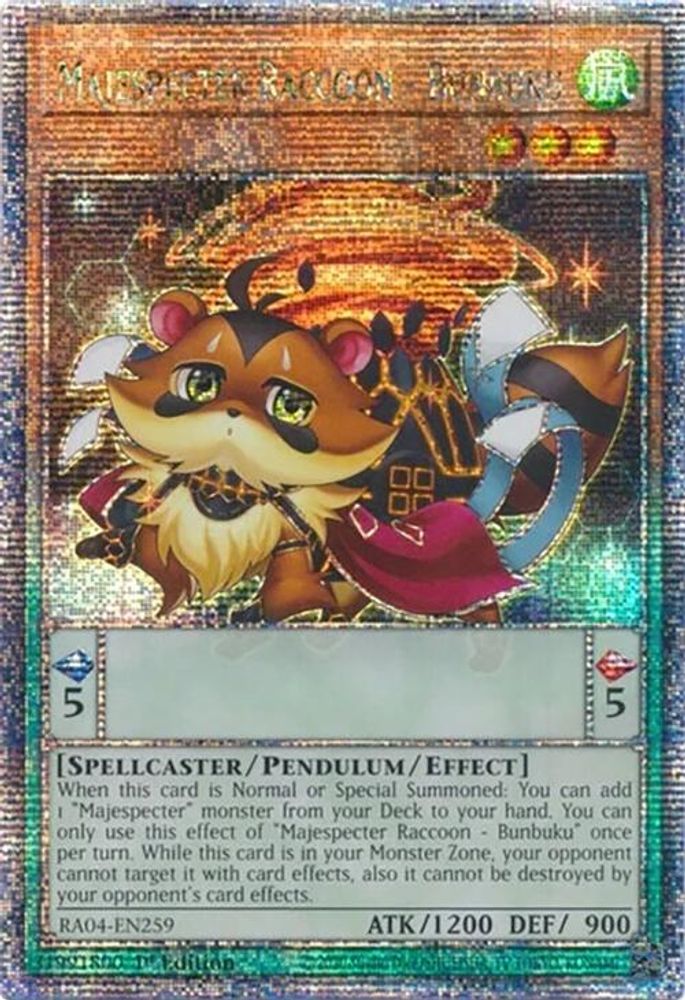 Majespecter Raccoon - Bunbuku (Quarter Century Secret Rare) (RA04-EN259) - Quarter Century Secret Rare