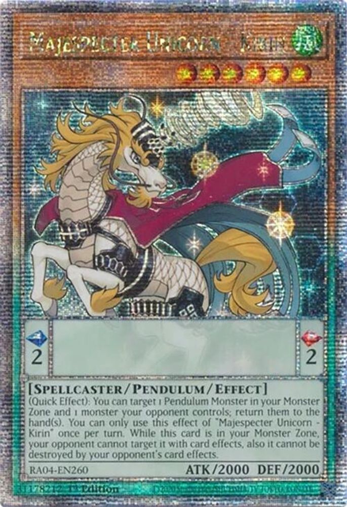 Majespecter Unicorn - Kirin (Quarter Century Secret Rare) (RA04-EN260) - Quarter Century Secret Rare