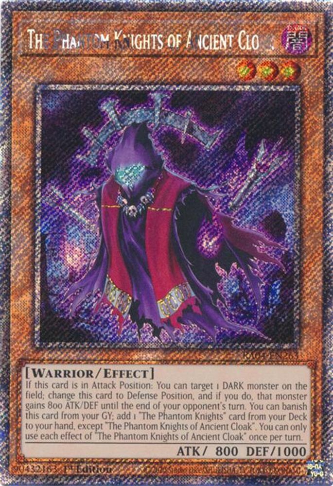 The Phantom Knights of Ancient Cloak (Platinum Secret Rare) (RA04-EN263) - Platinum Secret Rare