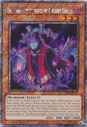 The Phantom Knights of Ancient Cloak (Platinum Secret Rare) (RA04-EN263) - Quarter Century Stampede 1st Edition
