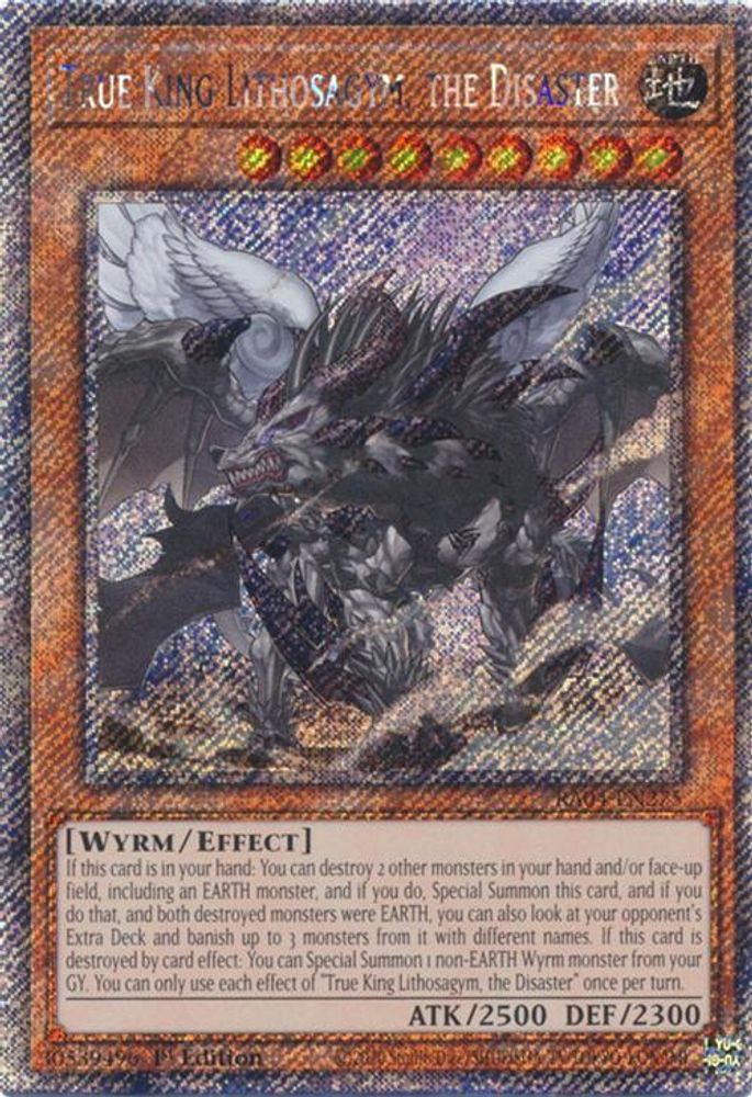 True King Lithosagym, the Disaster (Platinum Secret Rare) (RA04-EN275) - Platinum Secret Rare