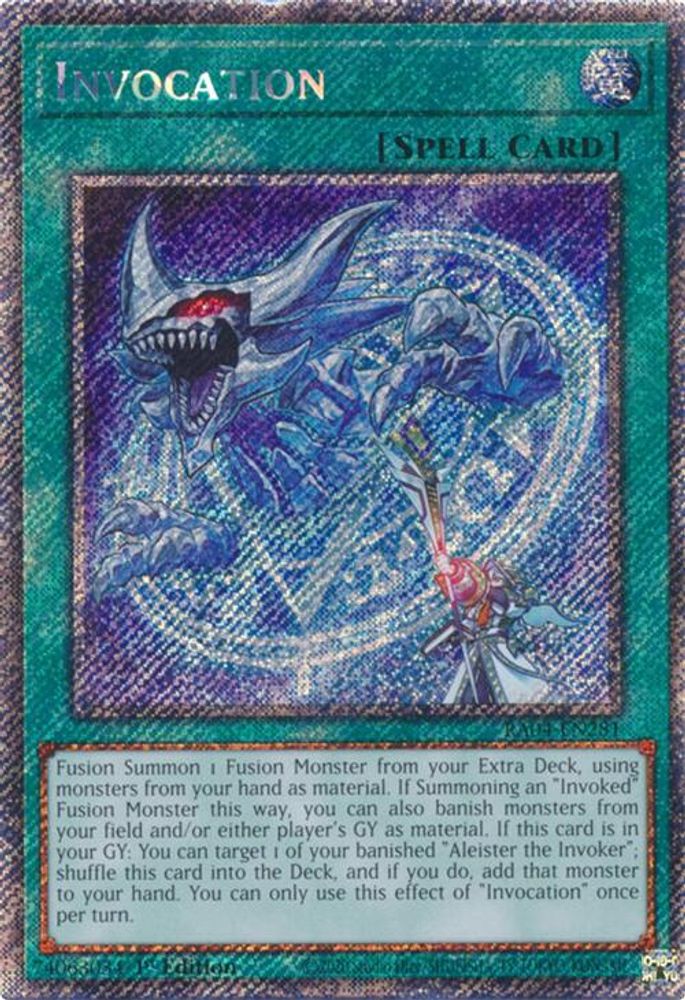 Invocation (Platinum Secret Rare) (RA04-EN281) - Platinum Secret Rare
