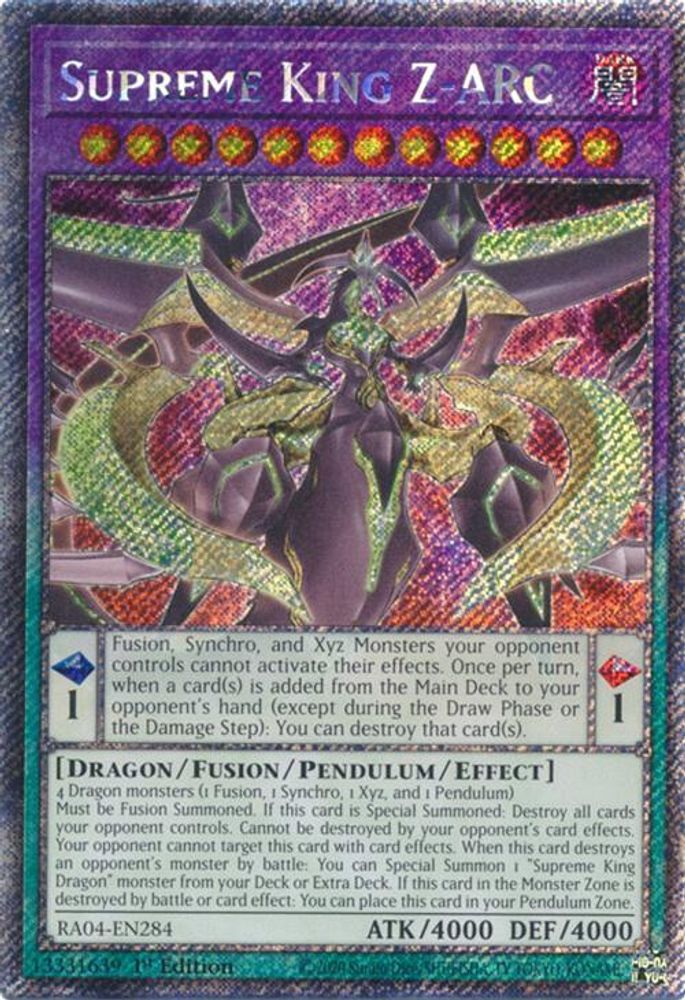 Supreme King Z-ARC (Platinum Secret Rare) (RA04-EN284) - Platinum Secret Rare