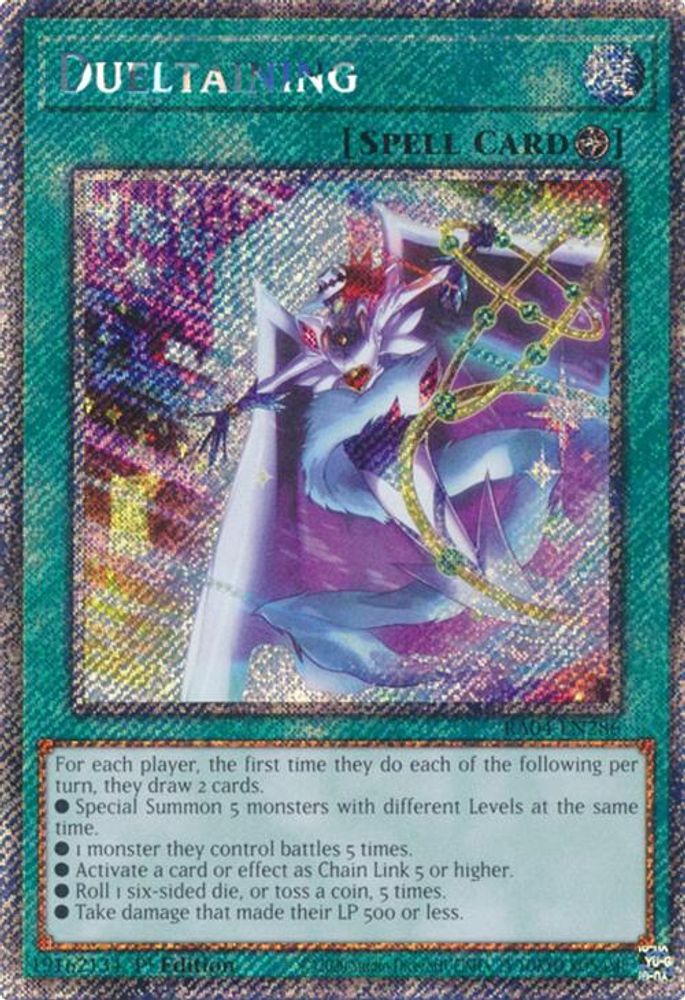 Dueltaining (Platinum Secret Rare) (RA04-EN286) - Platinum Secret Rare