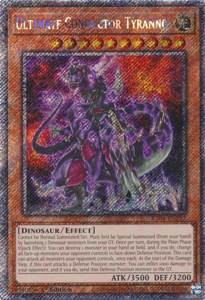 Ultimate Conductor Tyranno (Platinum Secret Rare) (RA04-EN287) - Platinum Secret Rare