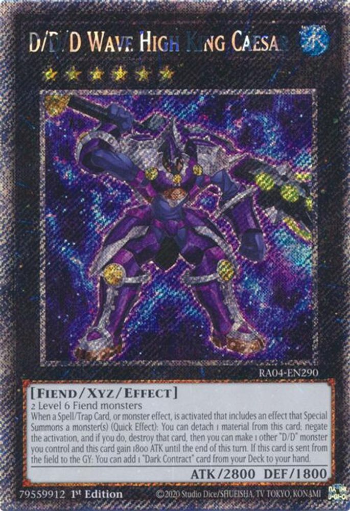 D/D/D Wave High King Caesar (Platinum Secret Rare) (RA04-EN290) - Platinum Secret Rare