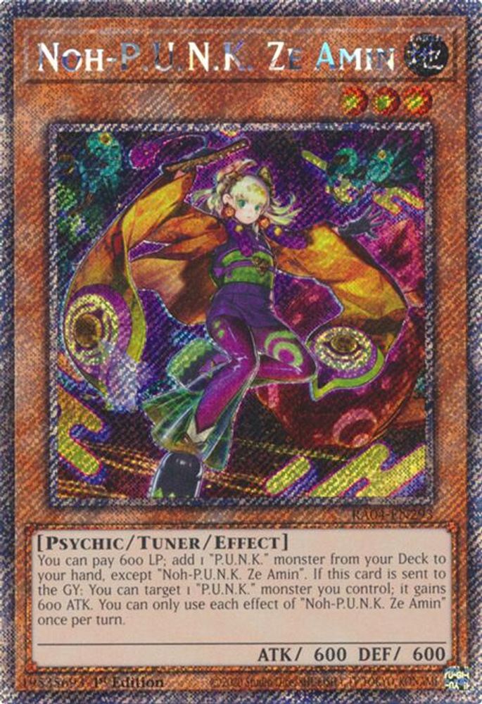 Noh-P.U.N.K. Ze Amin (Platinum Secret Rare) (RA04-EN293) - Platinum Secret Rare