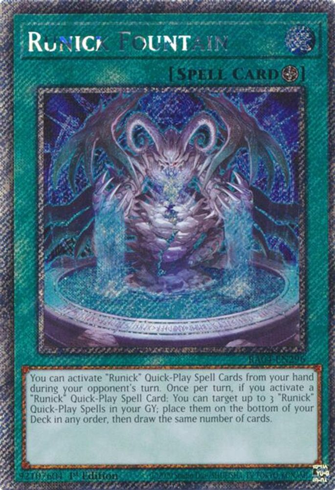 Runick Fountain (Platinum Secret Rare) (RA04-EN296) - Platinum Secret Rare