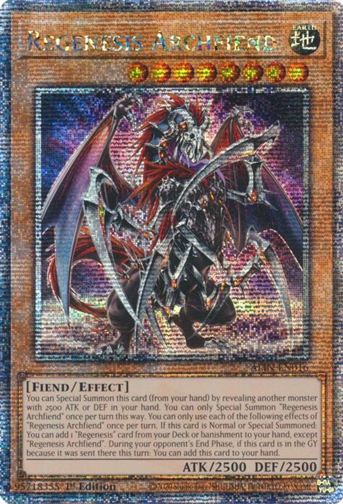 Regenesis Archfiend (Quarter Century Secret Rare) (ALIN-EN016) - Quarter Century Secret Rare