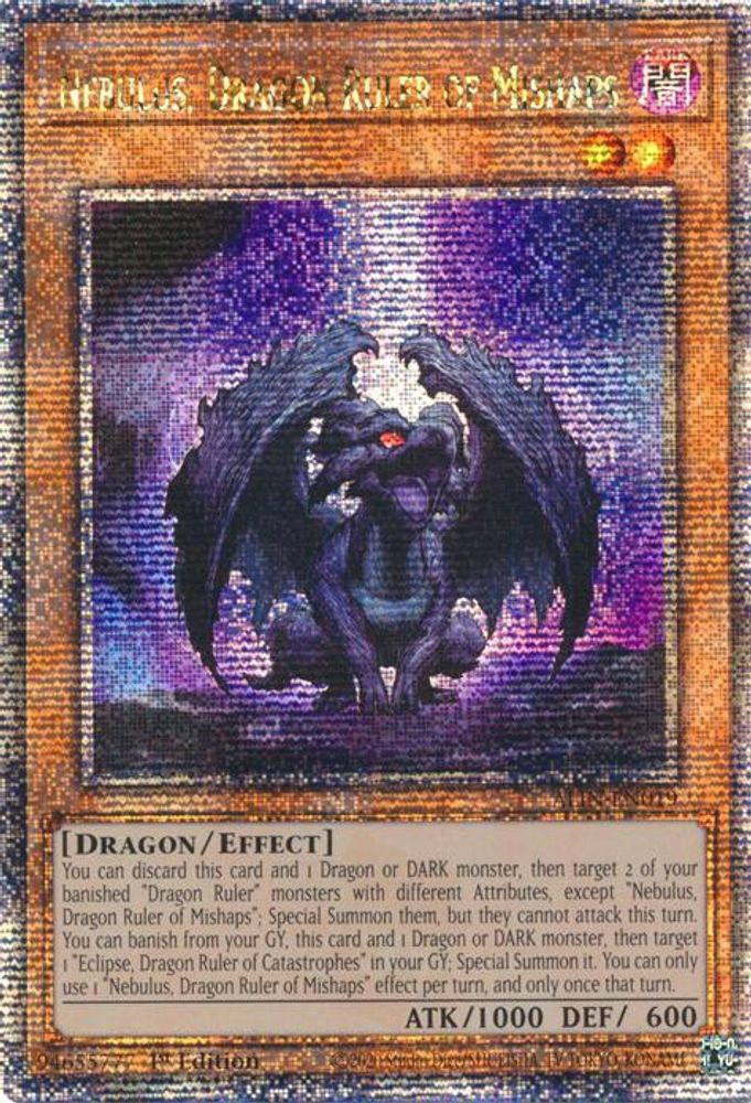 Nebulus, Dragon Ruler of Mishaps (Quarter Century Secret Rare) (ALIN-EN019) - Quarter Century Secret Rare