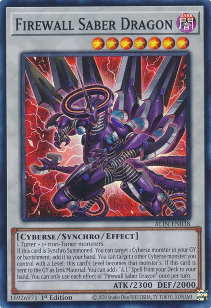 Firewall Saber Dragon (ALIN-EN038) - Super Rare