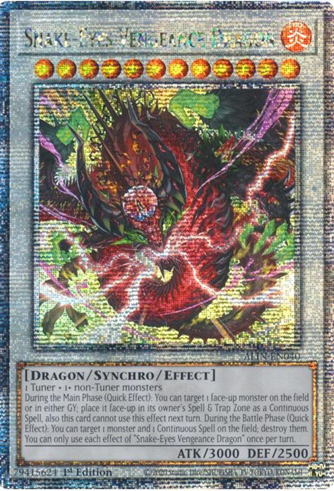 Snake-Eyes Vengeance Dragon (Quarter Century Secret Rare) (ALIN-EN040) - Quarter Century Secret Rare