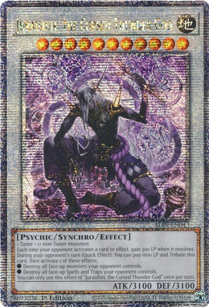 Juraishin, the Cursed Thunder God (Quarter Century Secret Rare) (ALIN-EN043) - Quarter Century Secret Rare
