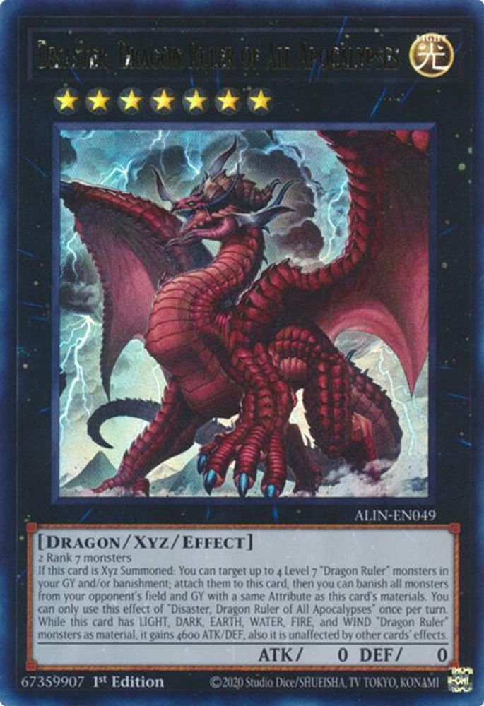 Disaster, Dragon Ruler of All Apocalypses (ALIN-EN049) - Ultra Rare