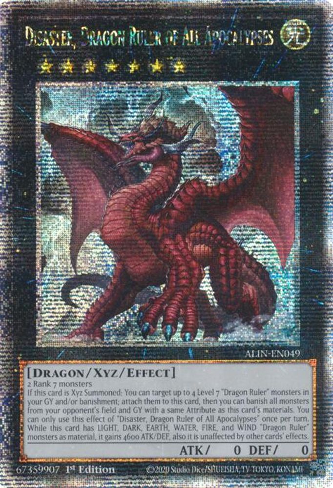 Disaster, Dragon Ruler of All Apocalypses (Quarter Century Secret Rare) (ALIN-EN049) - Quarter Century Secret Rare