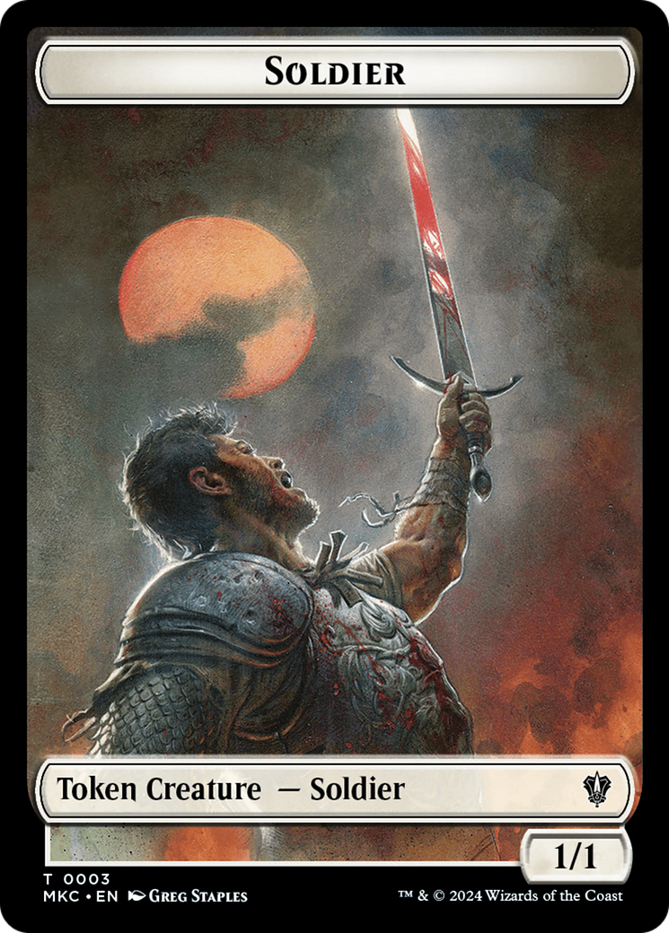 Humain // Soldat Double Face Token [Meurtres à Karlov Manor Commander Tokens] 