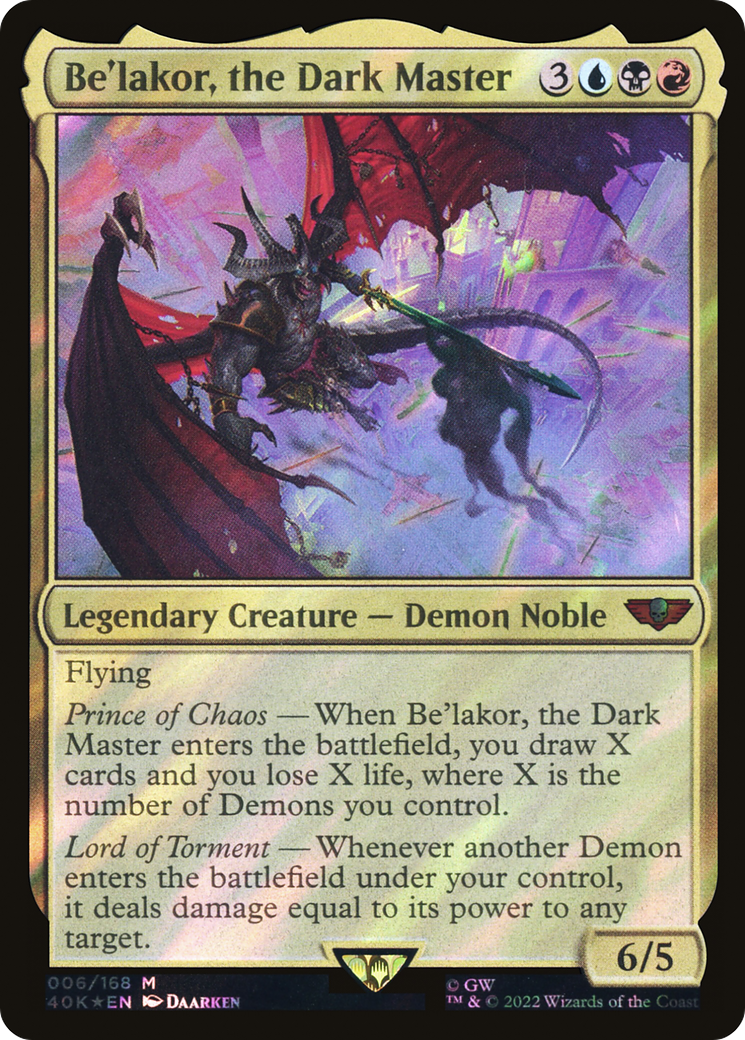 Be'lakor, le Maître des Ténèbres (Surge Foil) [Warhammer 40,000] 