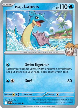 Misty's Lapras 050  - Reverse Holofoil - Common