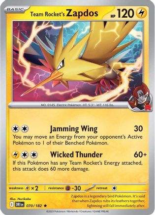 Team Rocket's Zapdos 070  - Holofoil - Rare