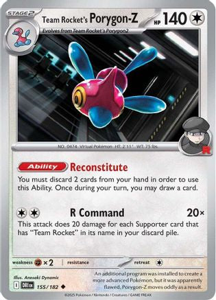 Team Rocket's Porygon-Z 155  - Reverse Holofoil - Uncommon