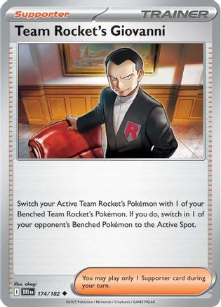 Team Rocket's Giovanni 174  - Reverse Holofoil - Uncommon