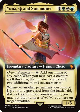 Yuna, Grand Summoner (Extended Art) (FIC-192) - Commander: FINAL FANTASY