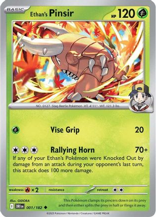 Ethan's Pinsir 001  - Reverse Holofoil - Uncommon