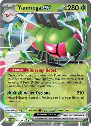 Yanmega ex 003/182  - Holofoil - Double Rare