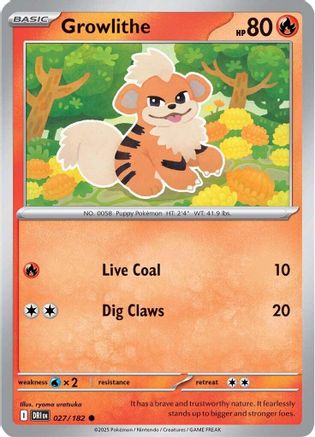 Growlithe 027  - Reverse Holofoil - Common