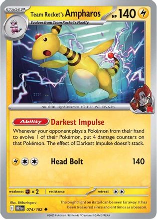 Team Rocket's Ampharos 074  - Uncommon