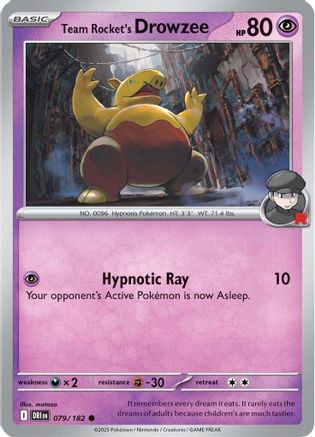 Team Rocket's Drowzee 079  - Reverse Holofoil - Common