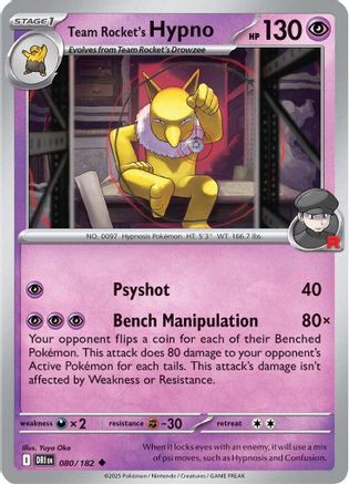 Team Rocket's Hypno 080  - Uncommon