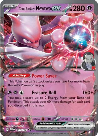 Team Rocket's Mewtwo ex 081/182  - Holofoil - Double Rare