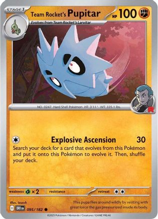 Team Rocket's Pupitar 095  - Reverse Holofoil - Common