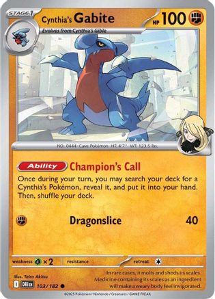 Cynthia's Gabite 103  - Common