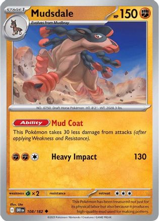 Mudsdale 108  - Reverse Holofoil - Uncommon