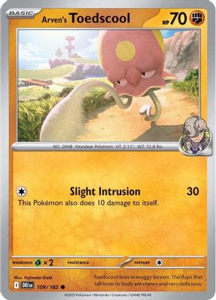 Arven's Toedscool 109  - Reverse Holofoil - Common