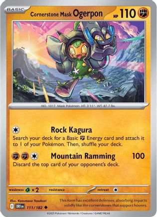 Cornerstone Mask Ogerpon 111  - Reverse Holofoil - Uncommon
