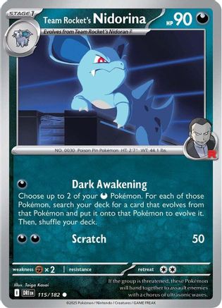 Team Rocket's Nidorina 115  - Reverse Holofoil - Common