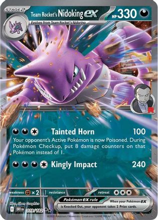 Team Rocket's Nidoking ex 119/182  - Holofoil - Double Rare