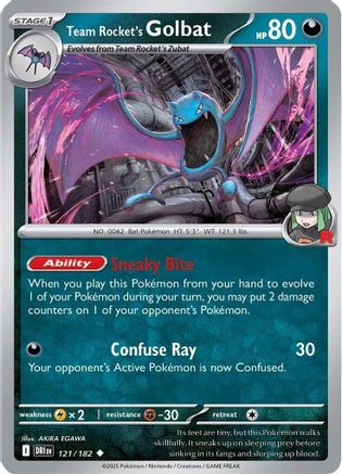 Team Rocket's Golbat 121  - Reverse Holofoil - Uncommon
