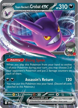 Team Rocket's Crobat ex 122/182  - Holofoil - Double Rare