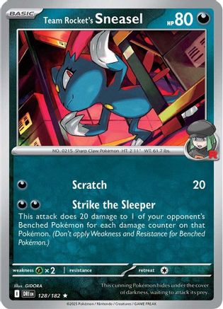 Team Rocket's Sneasel 128  - Reverse Holofoil - Rare