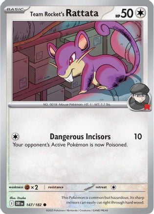 Team Rocket's Rattata 147  - Reverse Holofoil - Common