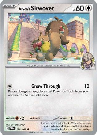 Arven's Skwovet 158  - Reverse Holofoil - Common
