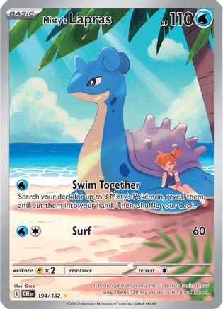 Misty's Lapras 194/182  - Holofoil - Illustration Rare