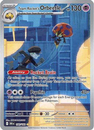 Team Rocket's Orbeetle 198/182  - Holofoil - Illustration Rare