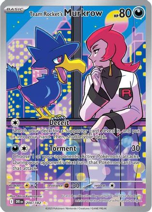 Team Rocket's Murkrow 200/182  - Holofoil - Illustration Rare