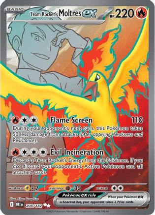 Team Rocket's Moltres ex 208/182  - Holofoil - Ultra Rare